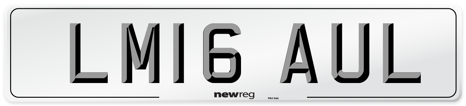 LM16 AUL Number Plate from New Reg